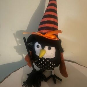 Halloween Fabric Witch felt 11" bird